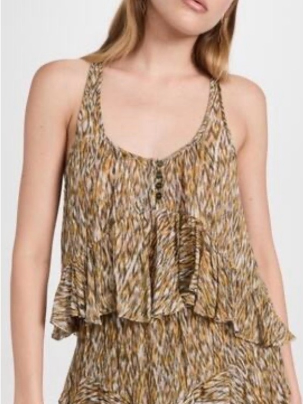 Isabel Marant Casual Tiered Ruffle Tank Top and Shorts Set - Picture 1 of 4